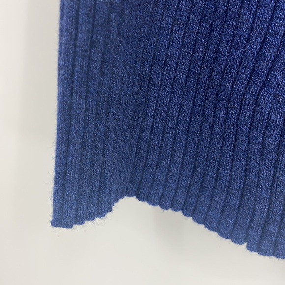 Zara Knit Women's Blue Ribbed Knit Short-Sleeve Crew Neck Dress size Medium - Picture 4 of 7